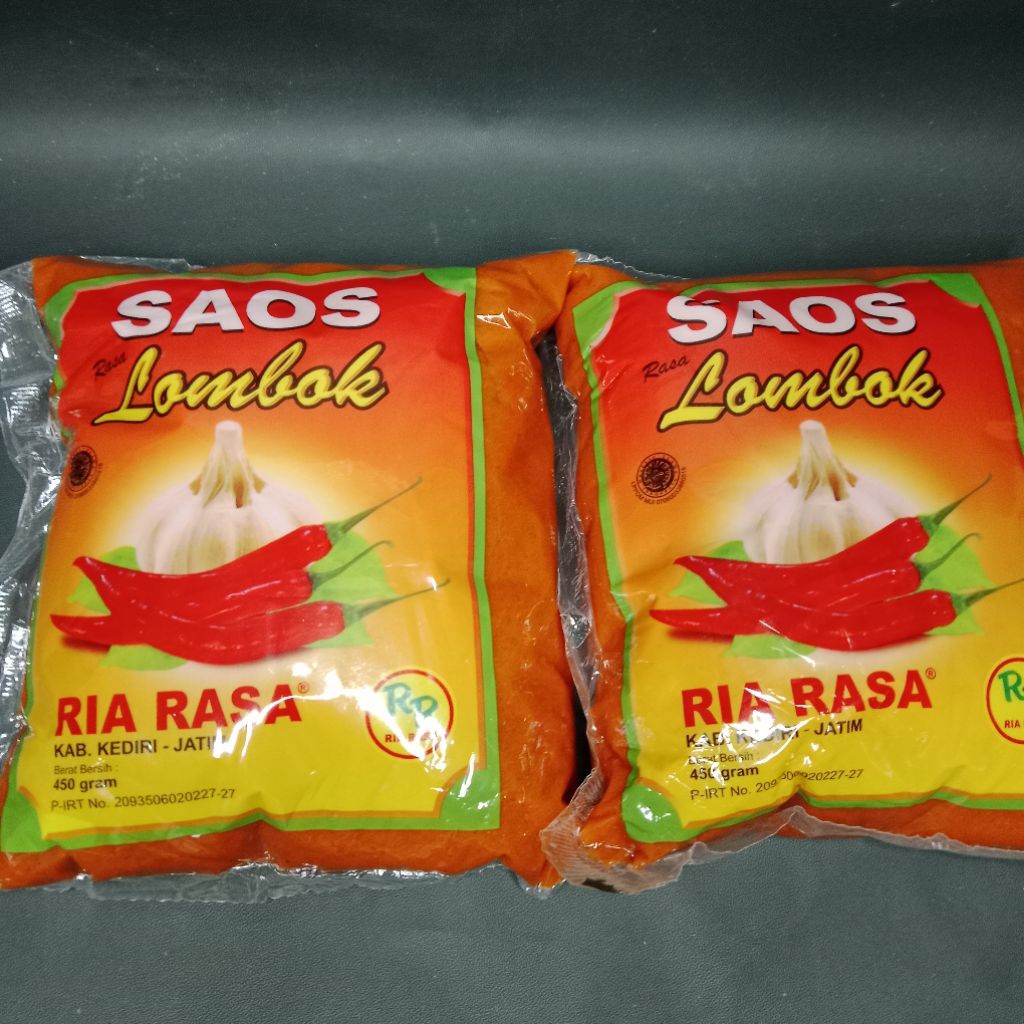 

2 bungkus saus lombok ria rasa kemasan 450 gram - saos sambal