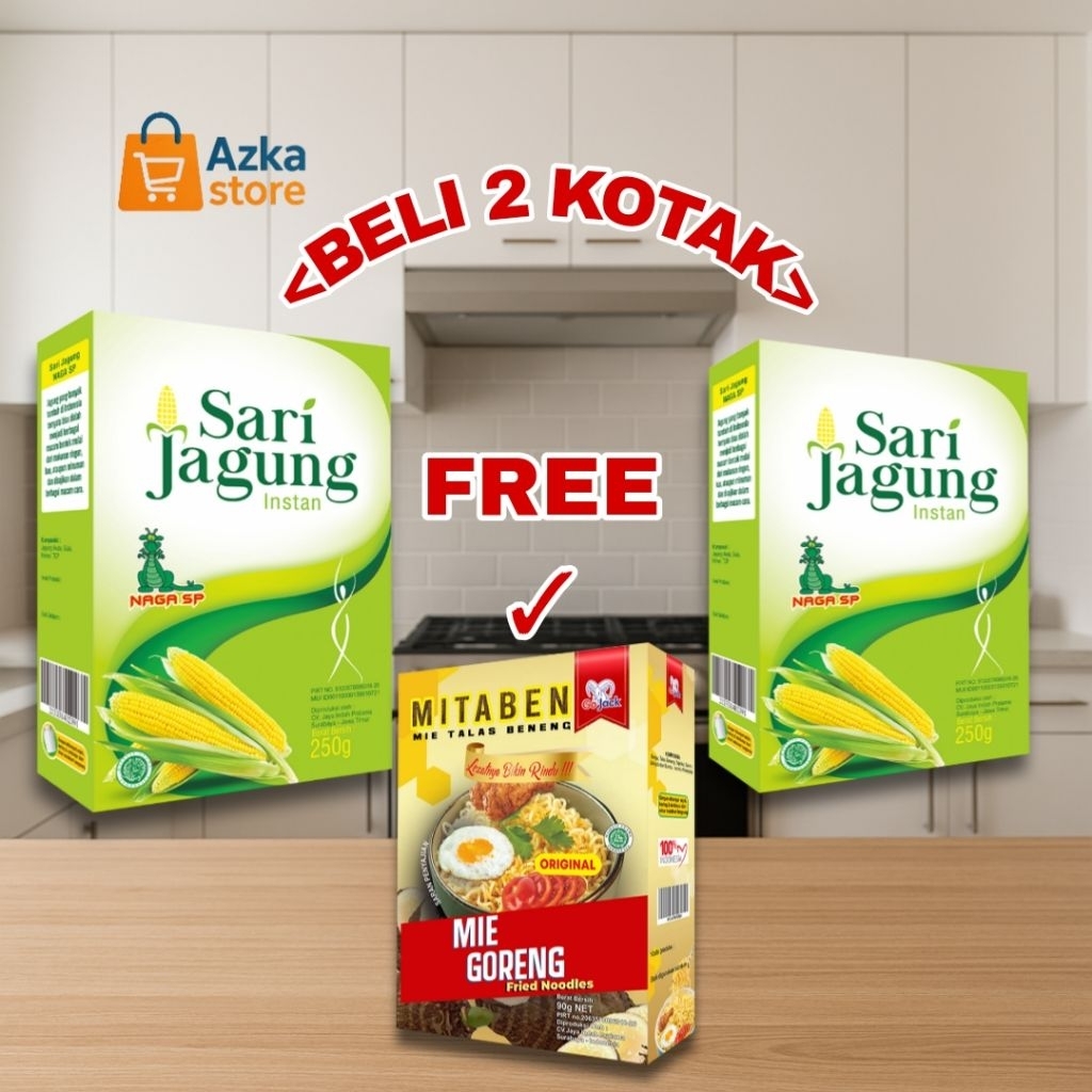 

BELI 2 KOTAK MINUMAN BUBUK SARI JAGUNG 250gr. Naga Sp GRATIS 1 KOTAK MIE TALAS BENENG ( MITABEN )