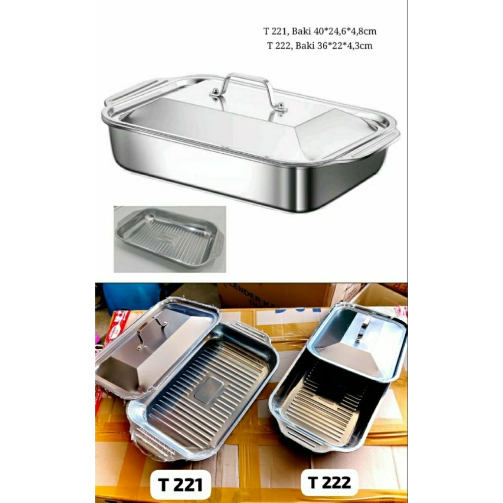 Prasmanan Makanan Set Tutup Stainless Steel/Wadah Saji Lauk Dengan Tutup Stainless/Tempat Saji Makan