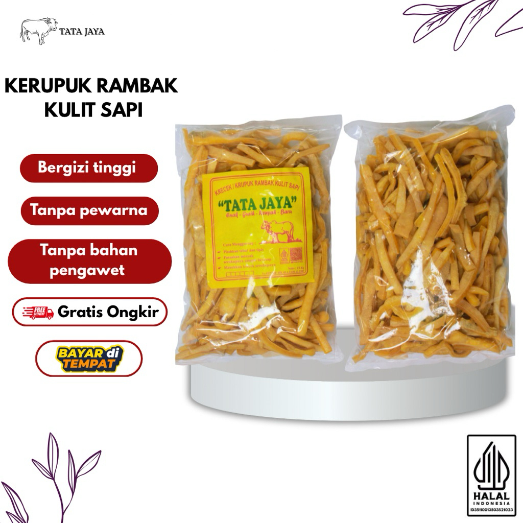 

Kerupuk Rambak Kulit Sapi Stik Mie Tatajaya Dorokdok Krecek Rambak Sapi Mentah