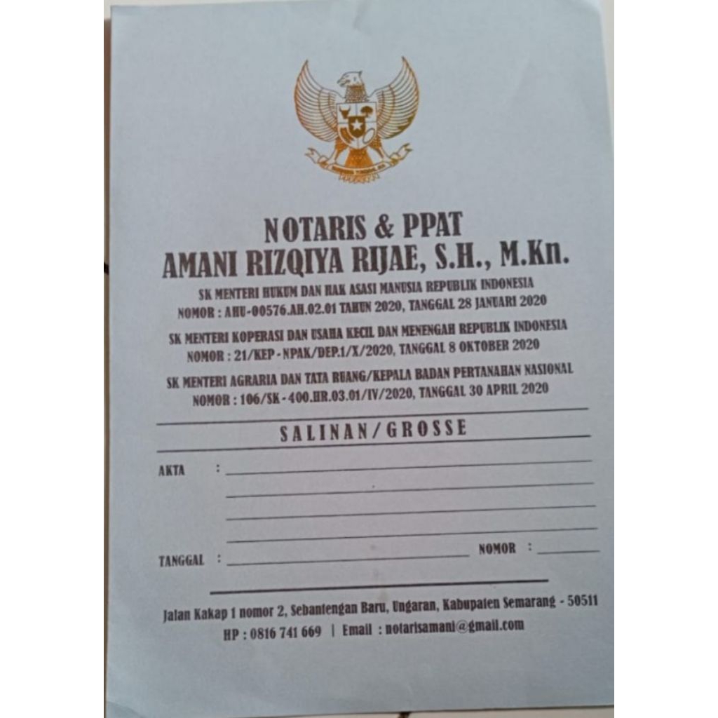 

Cover akta salinan Notaris Jasmin Silver