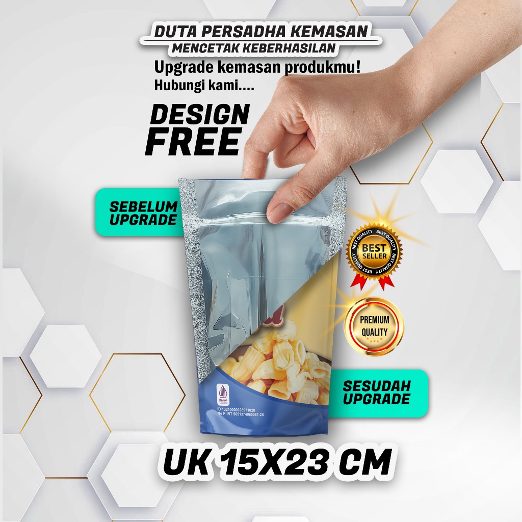KEMASAN 15x23 | FULL PRINT | STANDING POUCH | CUSTOME | PLASTIK | CETAK STANDING POUCH | STANDING  P