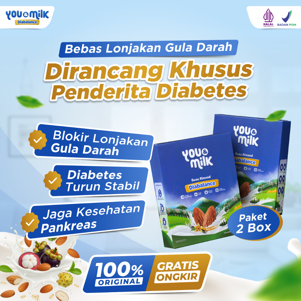 

YOU & MILK DIABALANCE 2 BOX Susu Ampuh Cegah Lonjakan Gula Darah Diabetes Jaga Kesehatan Jantung
