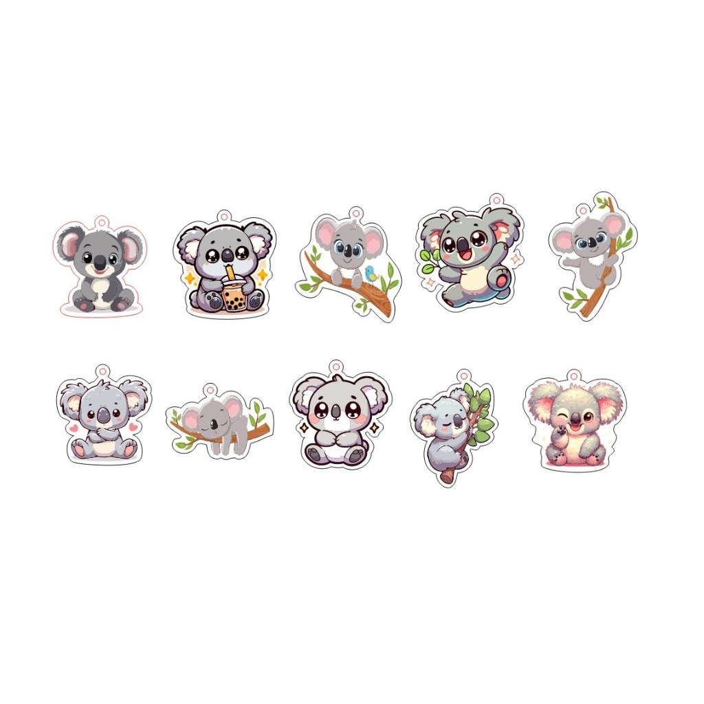 Keychain Koala Series Acrylic / Gantungan Kunci Series Koala Akrilik