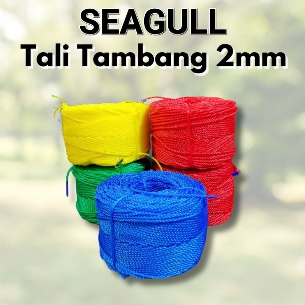 

INDOSTAR Seagull Tali Benang Tampar Kenur Tambang Nilon Indostar Seagull 2mm 2 mm 1 Roll 100m