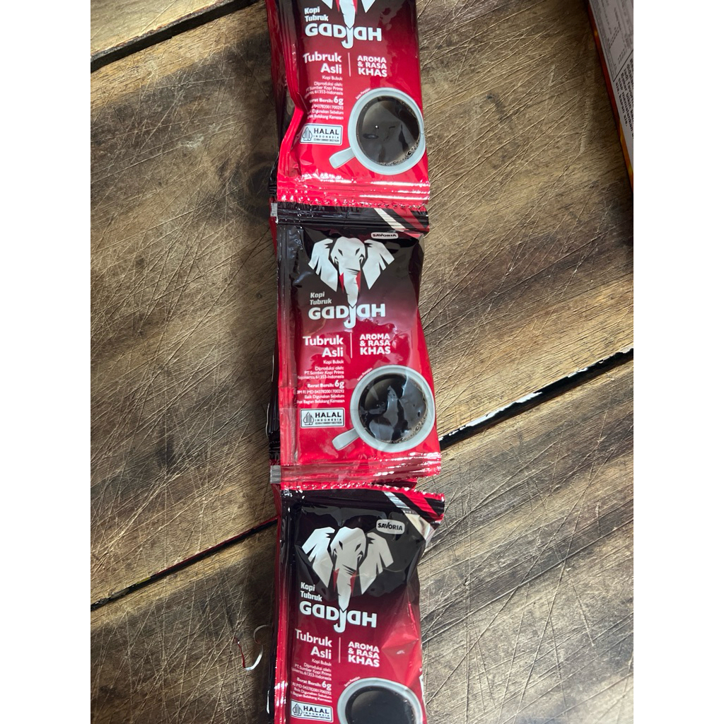 

Kopi Tubruk Gadjah 1 Renceng 20 Sachet @ 7g 7gr Tanpa Gula Pahit Mini