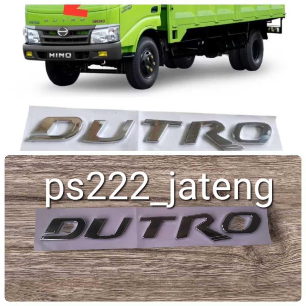 emblem tulisan timbul DUTRO/emblem timbul chrom dutro/emblem kap mesin dutro/emblem dutro