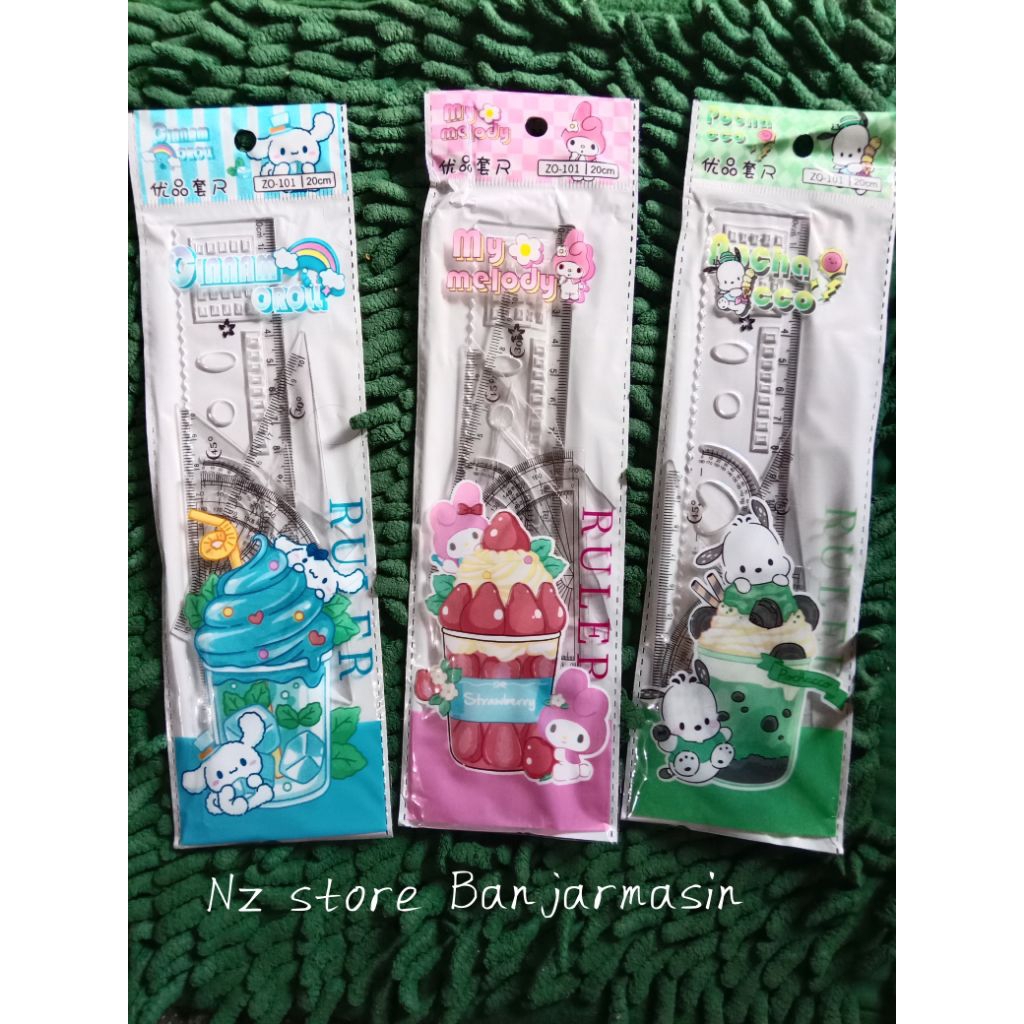 

penggaris 20cm Set (4bj) tipis panjang 20cm