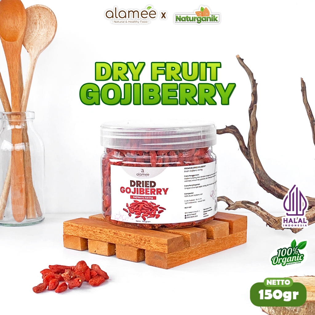 

ALAMEE Gojiberry Kering Cemilan Buah Sehat Rendah Kalori Dried Gojiberry Buah Kici Kering 150gr Naturganik