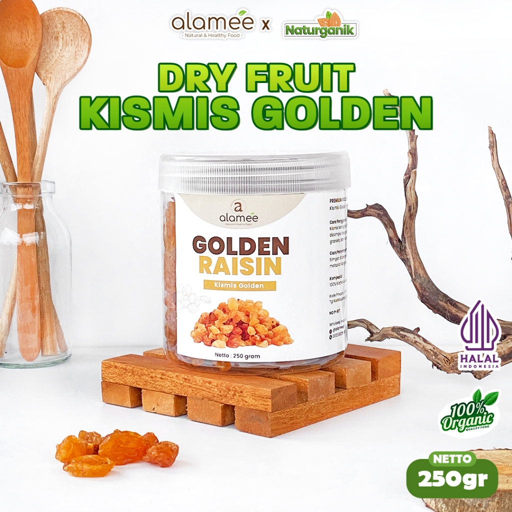 

ALAMEE Kismis Golden Raisin Cemilan Buah Kering Sehat Rendah Kalori Raisin Simin RAISINS 250gr Naturganik