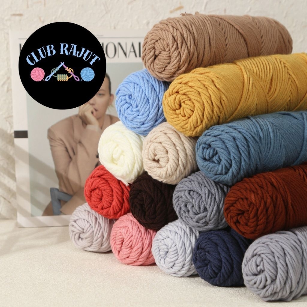 Club Rajut- Benang Rajut Akrilik  8 Ply / 4 Medium Worsted Yarn 8Ply / Benang Akrilik 8ply