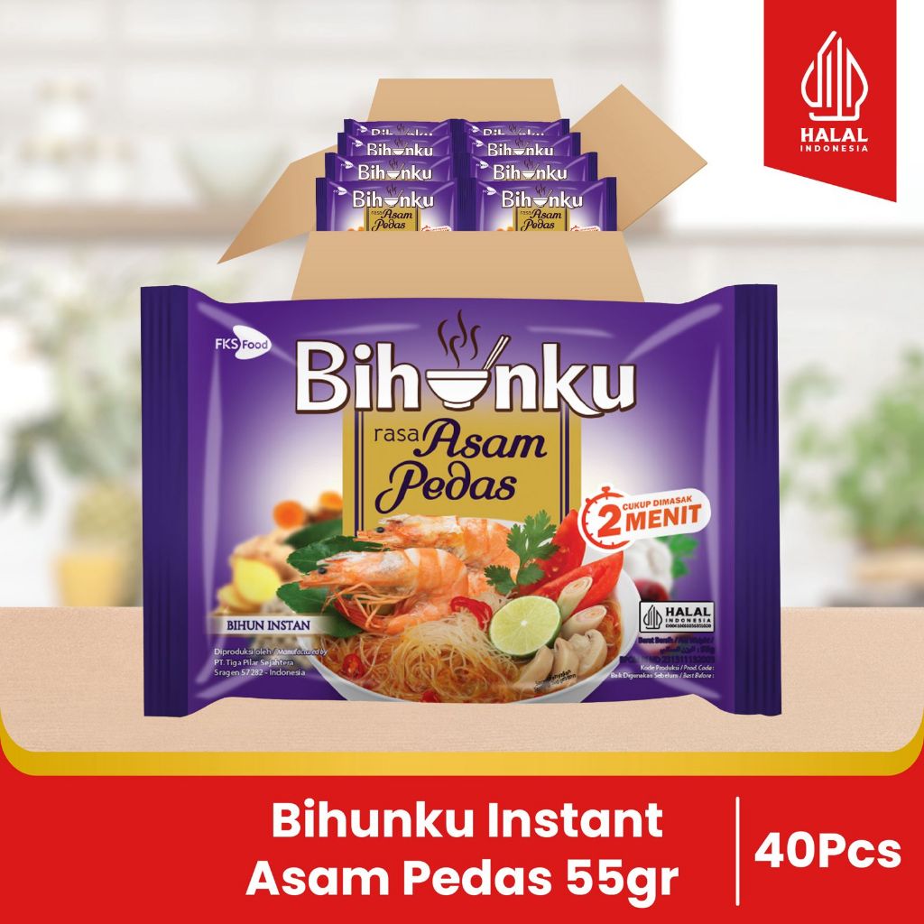 

Bihunku Instan - Asam Pedas - 1 karton - 40 Pcs - 55 gram