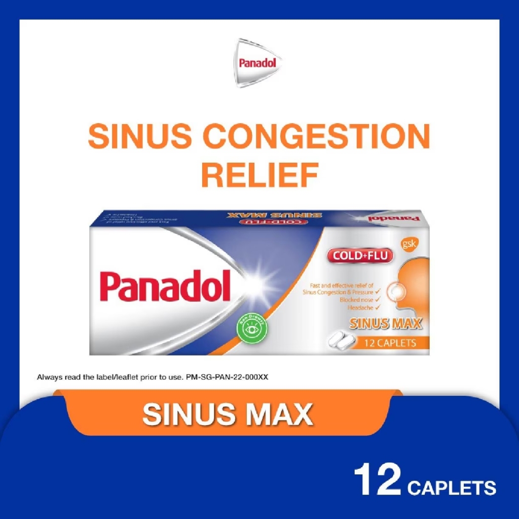 Panadol SinusMAX SINGAPORE , 12 CAPLETS