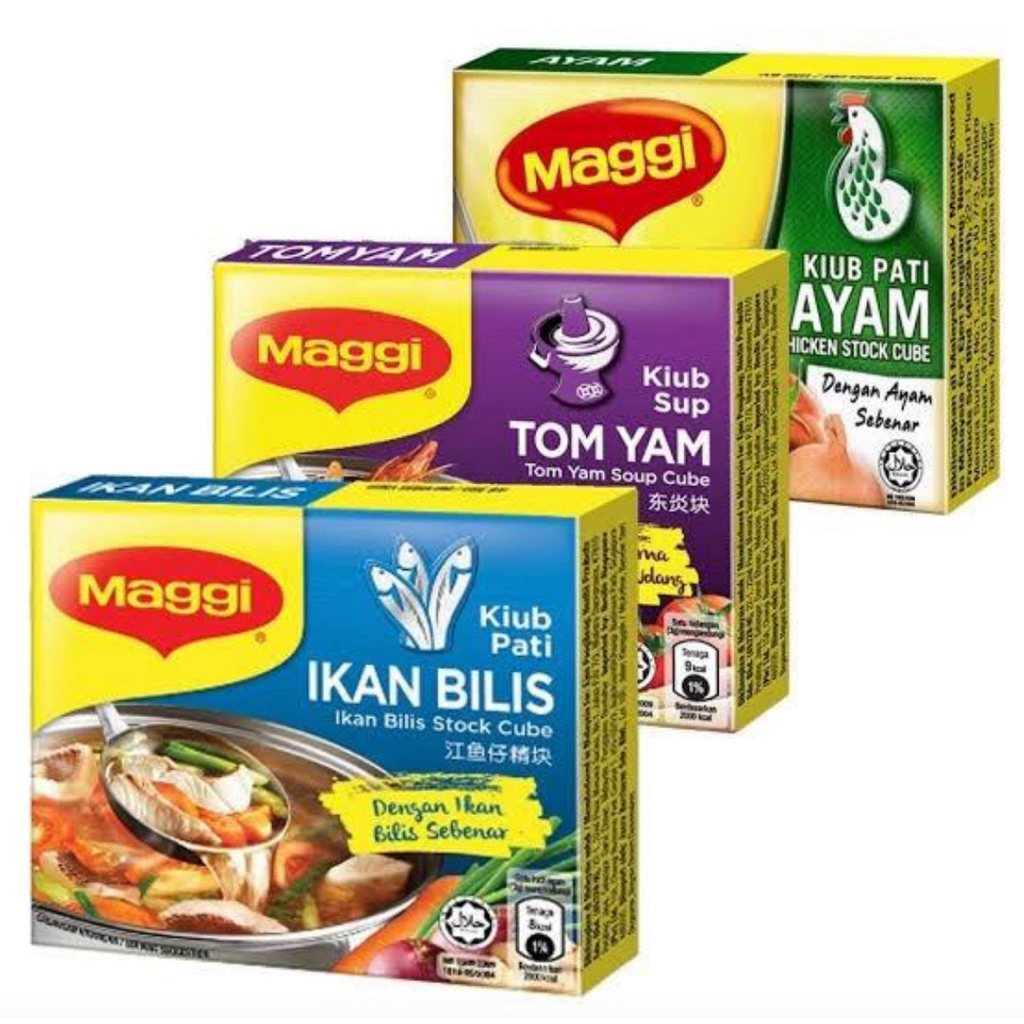 

Malaysia Maggi Stock Cube 60gr - Kaldu Blok Ayam Ikan Bilis Kari Tomyam Lembu