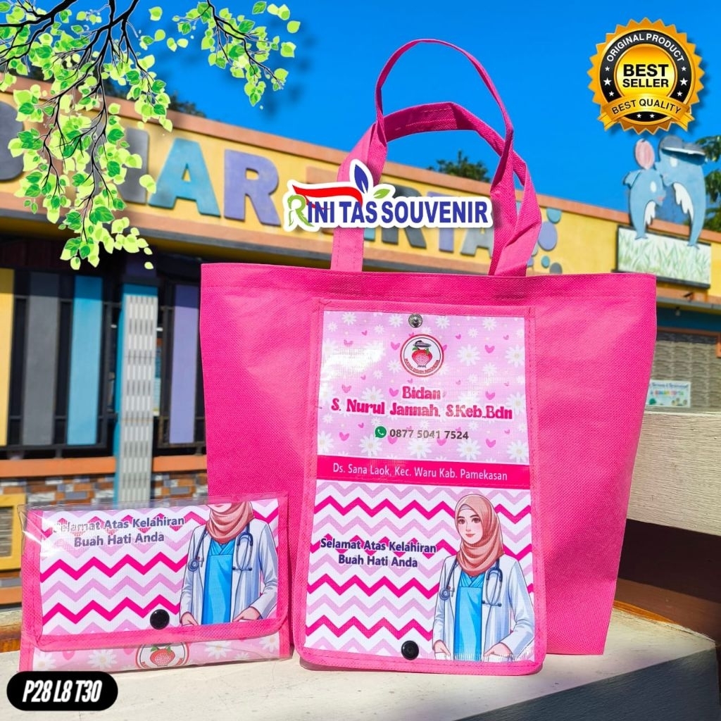 

Tas Souvenir Bidan Model Lipat Kancing Souvenir Persalinan