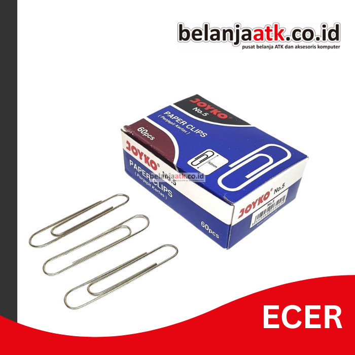 

[ECER] Paper Clip/Klip Besar Joyko No. 5 Ukuran 50 mm (Klip Segitiga)