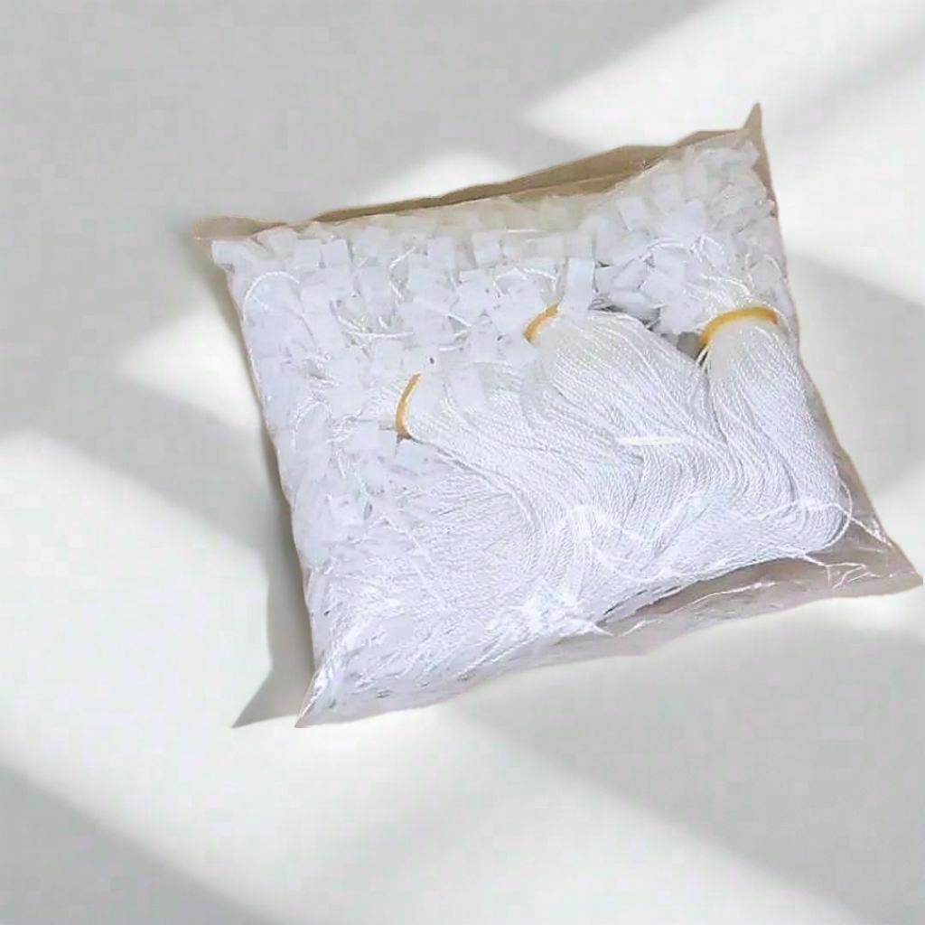 

tali hang tag / tali benang /tali gantungan merk / tali hangtag baju/ gantungan label