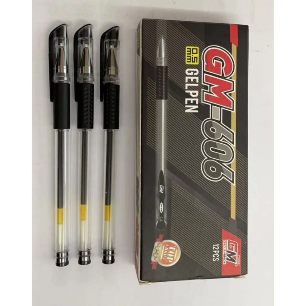 

pulpen tinta hitam gelpen 0.5mm 1 Lusin (12pcs)GM-606