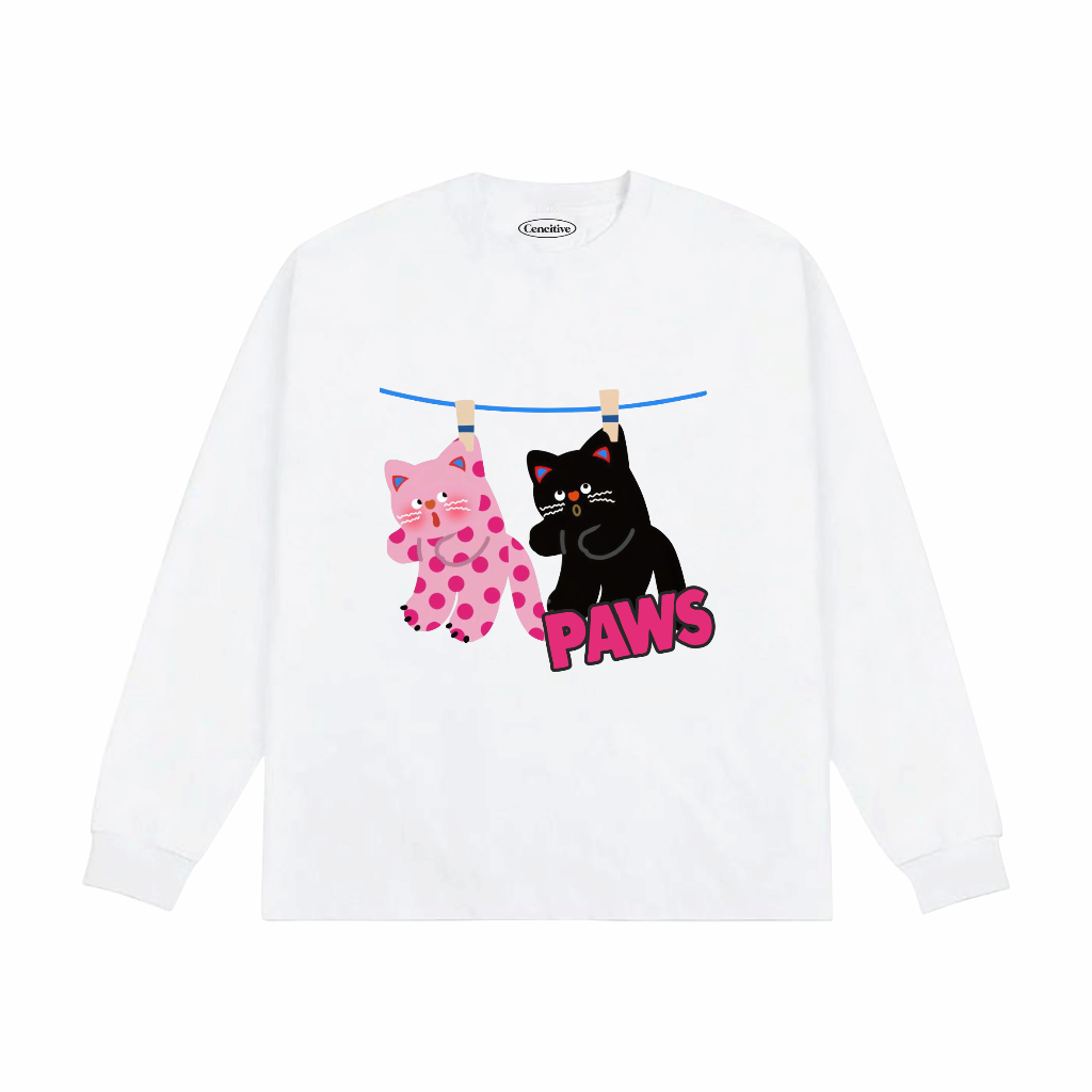 TS-Cencitive Paws Longsleeve White