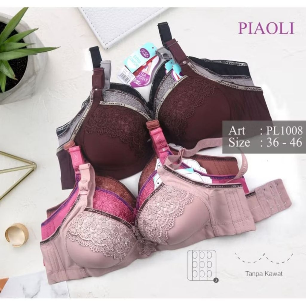 PIAOLI-BH Perempuan Bra Wanita Piaoly Busa Push Up Kait 3