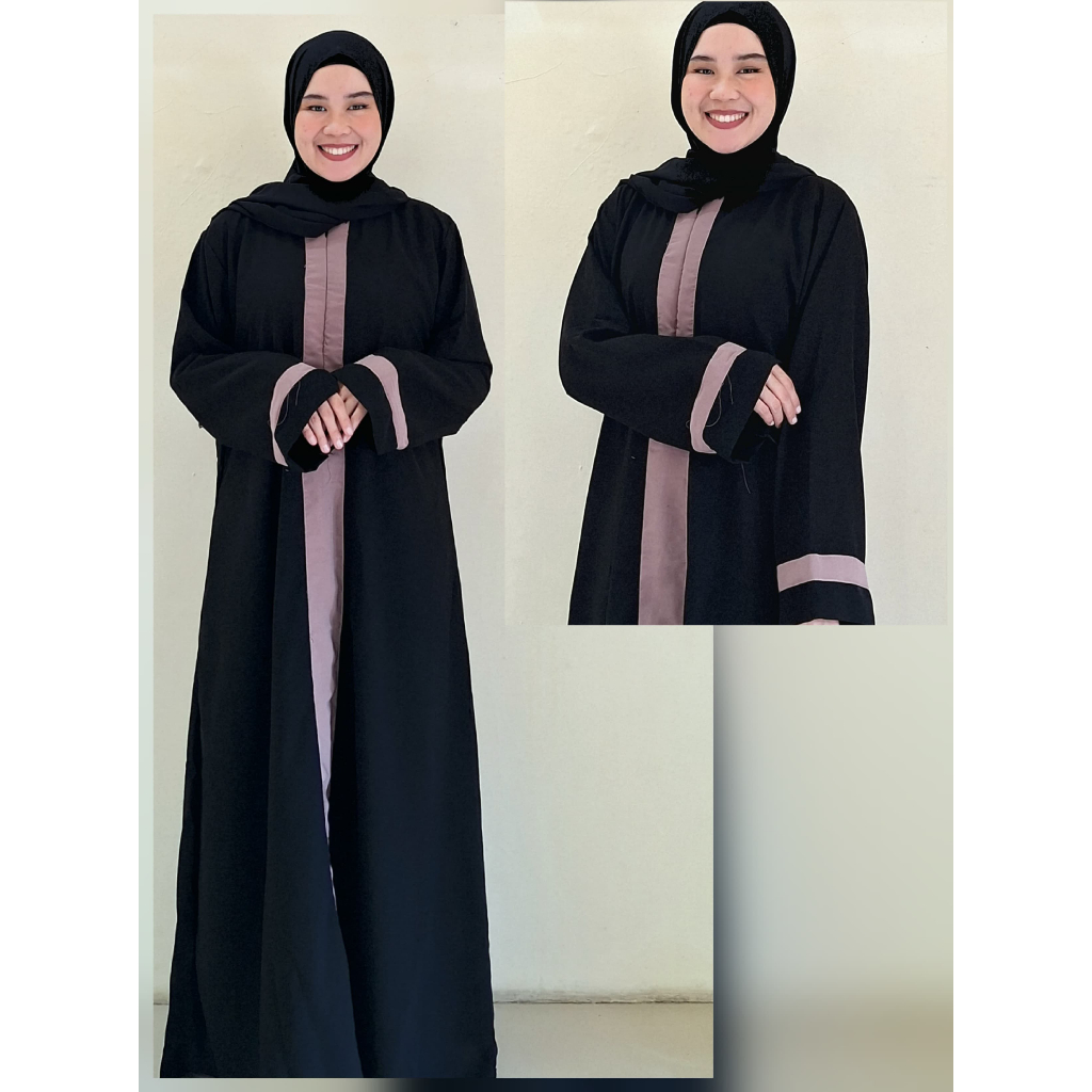 Abaya Hitam Kombinasi Gamis Wanita Dress Muslim Yumna