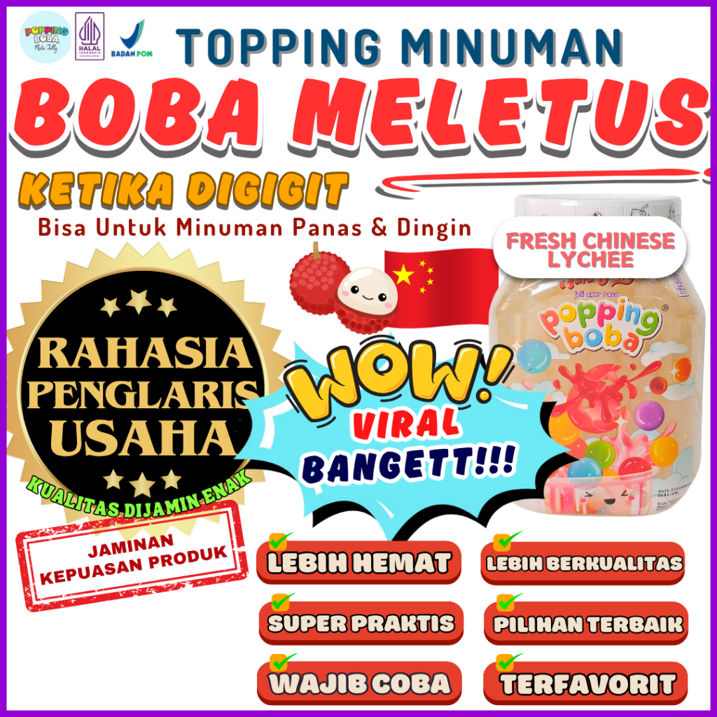 

PoppingBobaMeletusDimulutCocokDengan TROS Sirup Sirop Syrup - Popping Boba 500 Gram | Cocok Untuk Semua Jenis Minuman