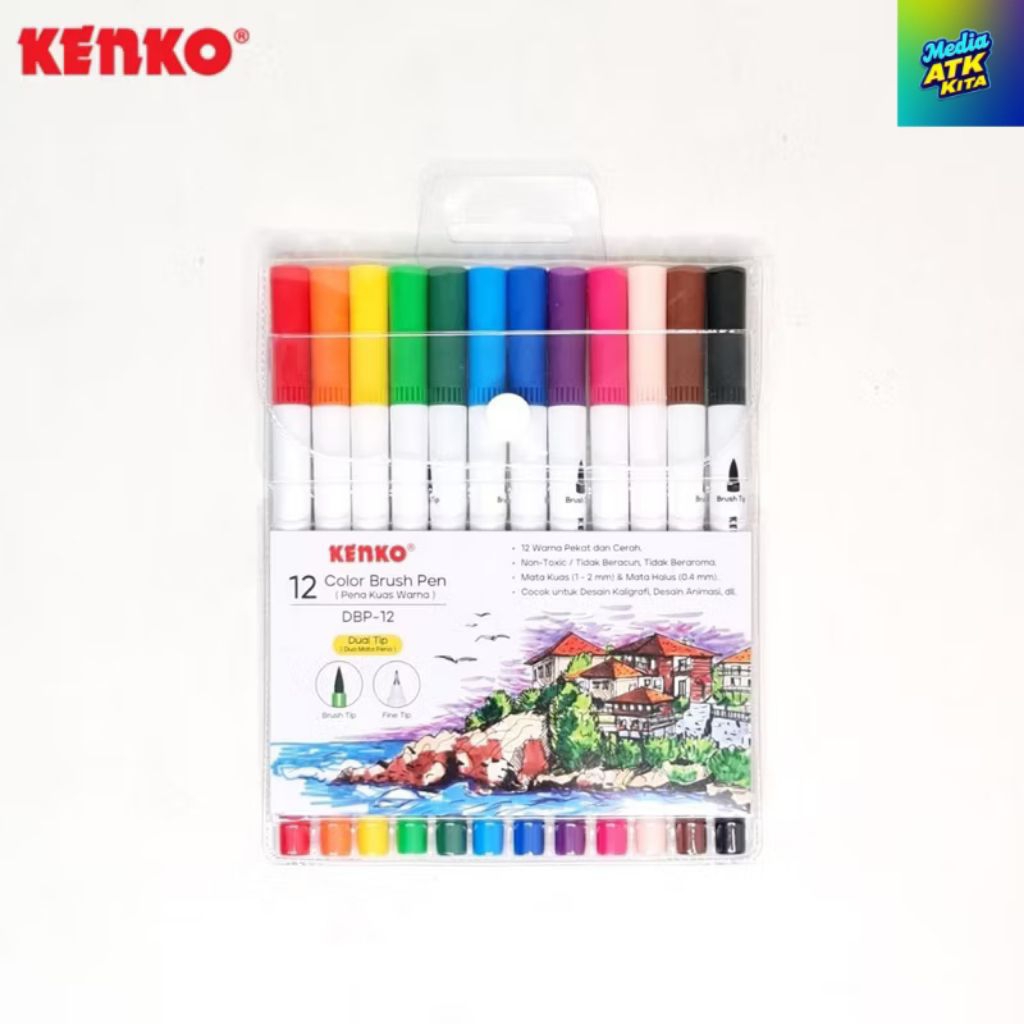 

Color Brush Pen / Pena Kuas Warna KENKO DBP-12/12 Warna