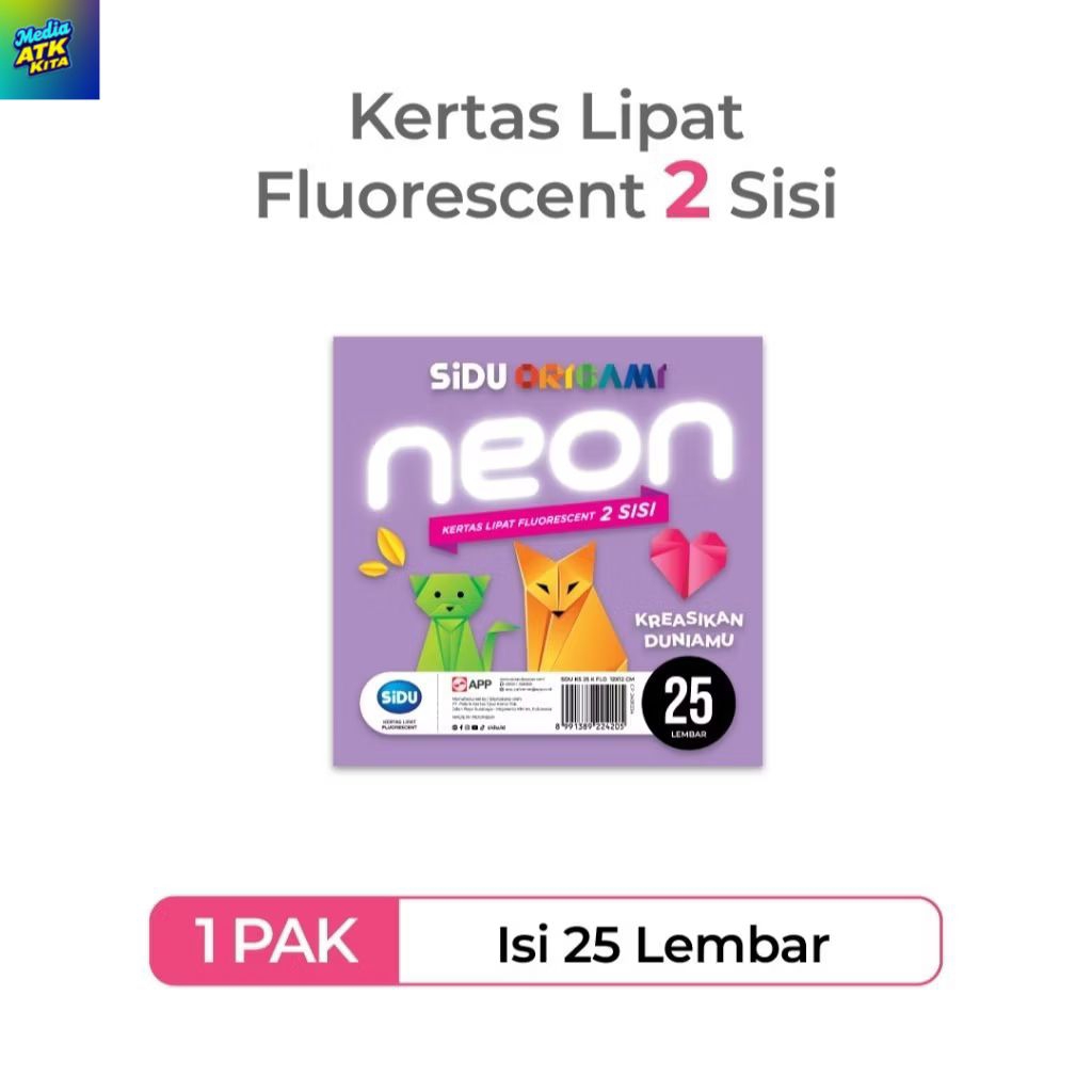

Kertas Lipat Origami Sidu Dua Sisi 12x12 cm, 16x16 cm, 20x20 cm Isi 25 Lembar / Pack
