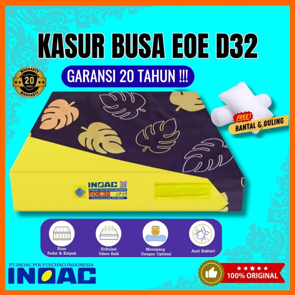 Kasur Busa INOAC Super EOE Density 32 Original Tebal 40cm 50cm JUMBO 200x200 / 200x180 / 200x160 / 2
