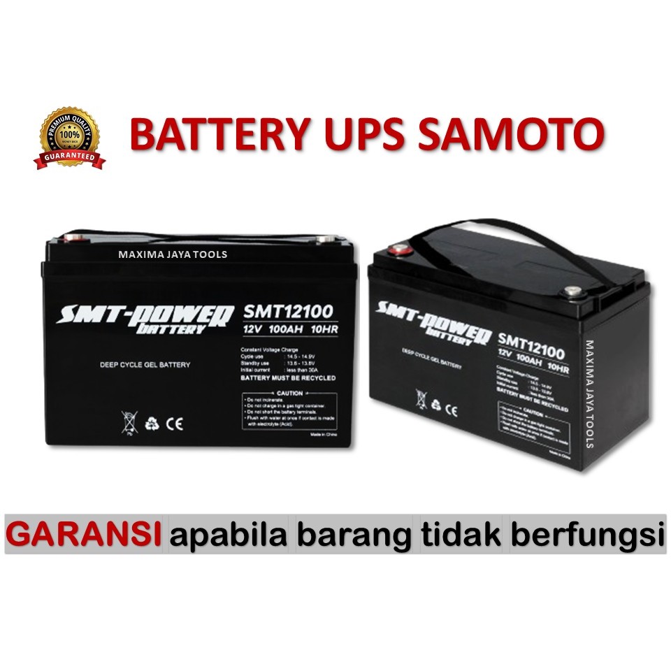 SAMOTO BATERAI VRLA Deep Cycle Baterai SMT 12V-100AH // BATERAI ORIGINAL/AKI KERING VRLA BERGARANSI