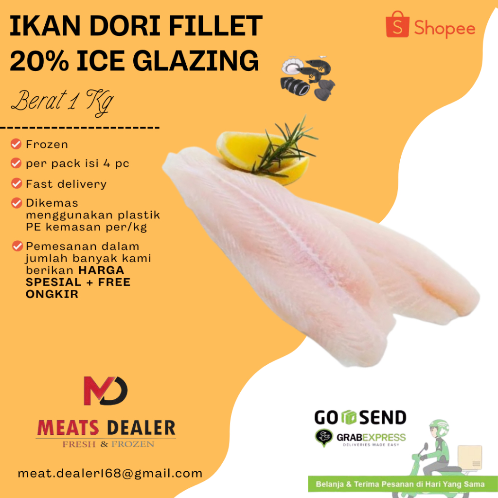 

Ikan Dori Lokal / Dory Fillet ( frozen ) Ice Glaze 20%