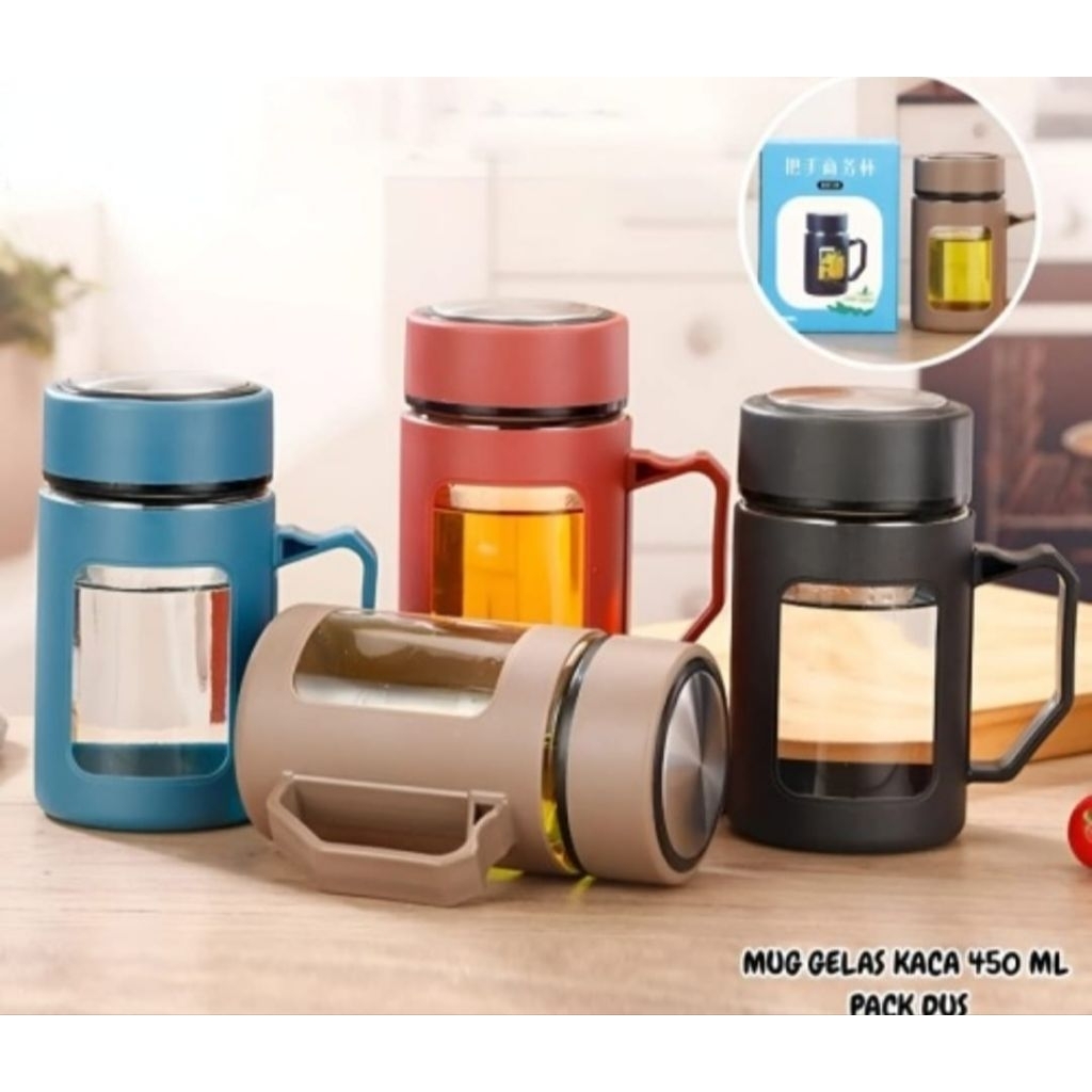 Mug Gelas Ganteng 450ml Bahan Kaca Packing Box