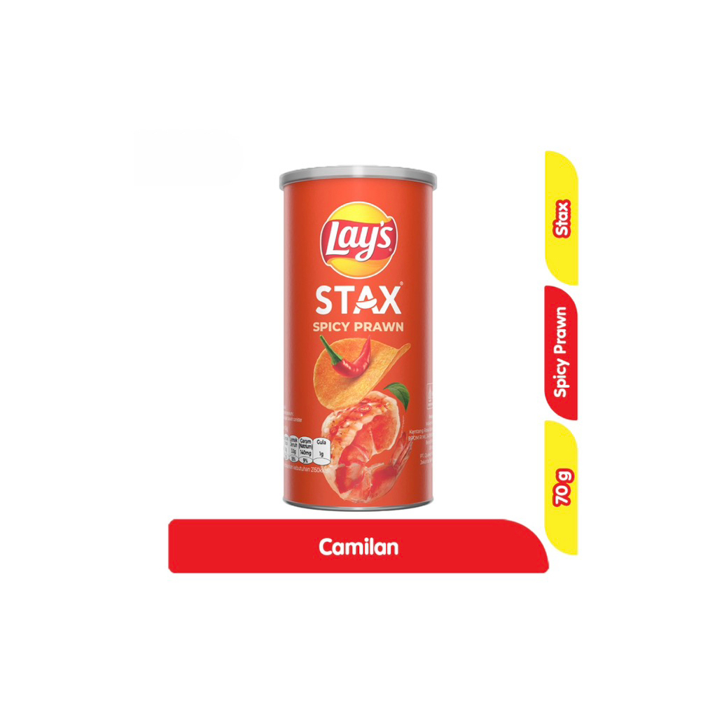 

Lay’s Stax Kerpik Kentang Rasa Udang Pedas 70 gram