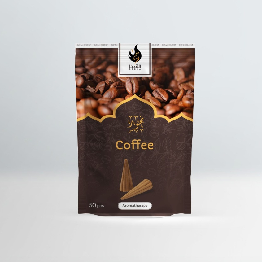 Dupa Kerucut QODHA COFFEE KOPI Isi 50 Pcs Bukhur Buhur Bakhoor Pengharum Ruangan Aromaterapi