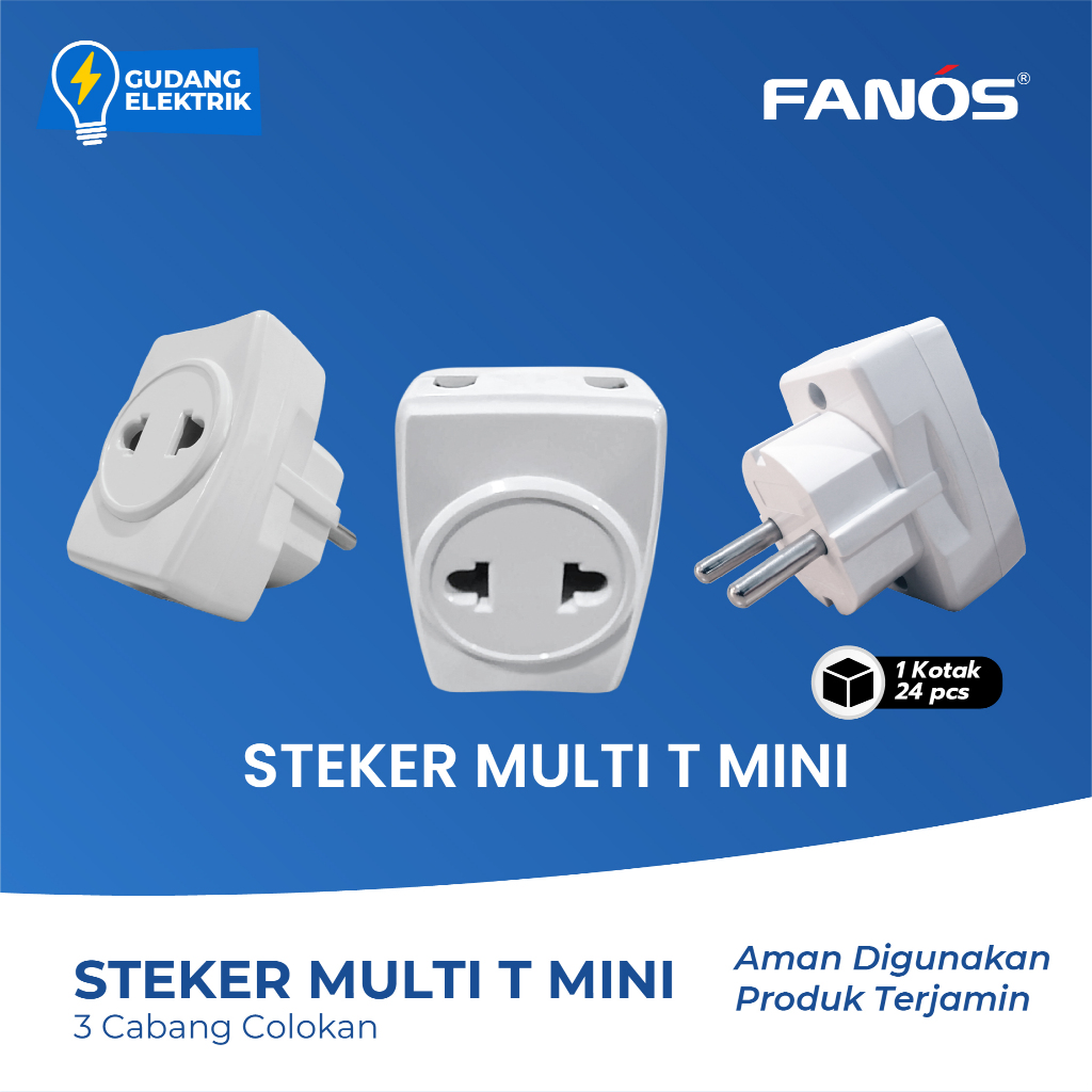 Fanos Steker T Multi Mini / Colokan Listrik T SNI