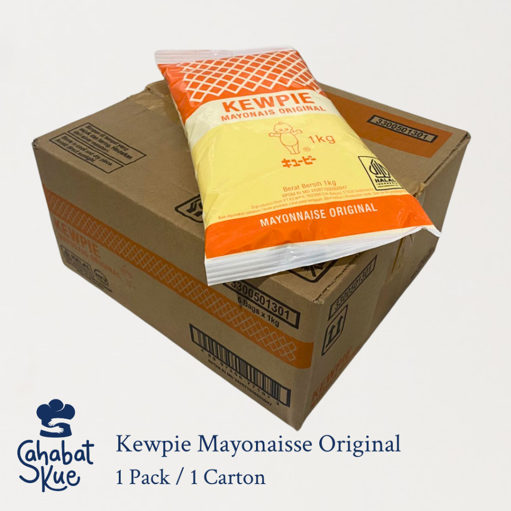 

KEWPIE Mayonnaise Jepang 1kg/1Ctn (1kgx6) – Saus Mayonais Premium Original| Halal & Creamy