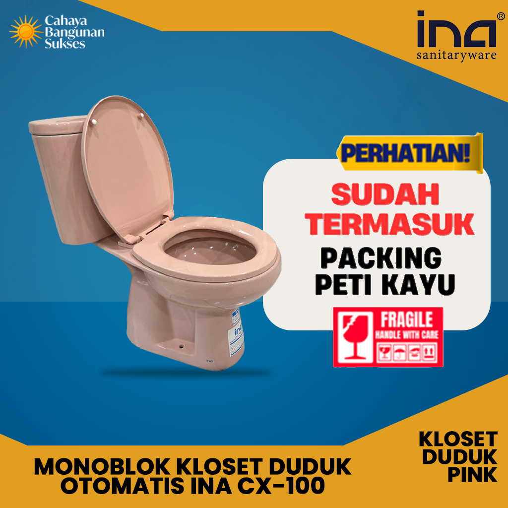 MONOBLOK KLOSET DUDUK OTOMATIS WARNA INA TOMBOL CX-100