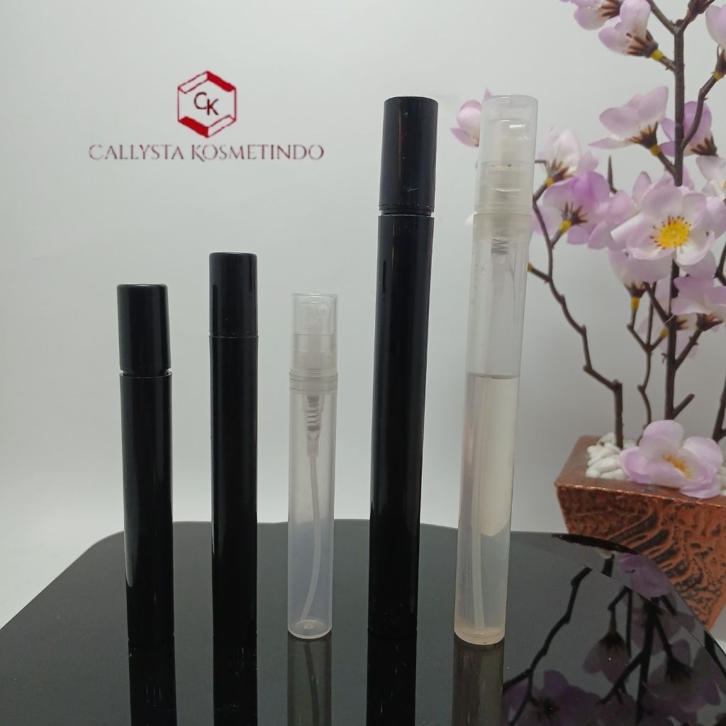 [PERLUSIN] BOTOL PARFUM KOSONG SPRAY PLASTIC 4ML/5ML/10ML CLEAR & HITAM UNTUK MINYAK WANGI