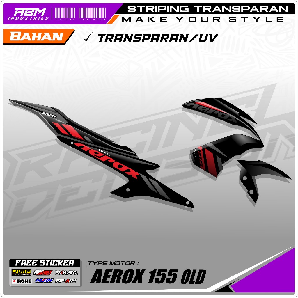 Sticker Striping Transparan Motor AEROX 155 OLD Sticker Aksesories Pelindung Motor