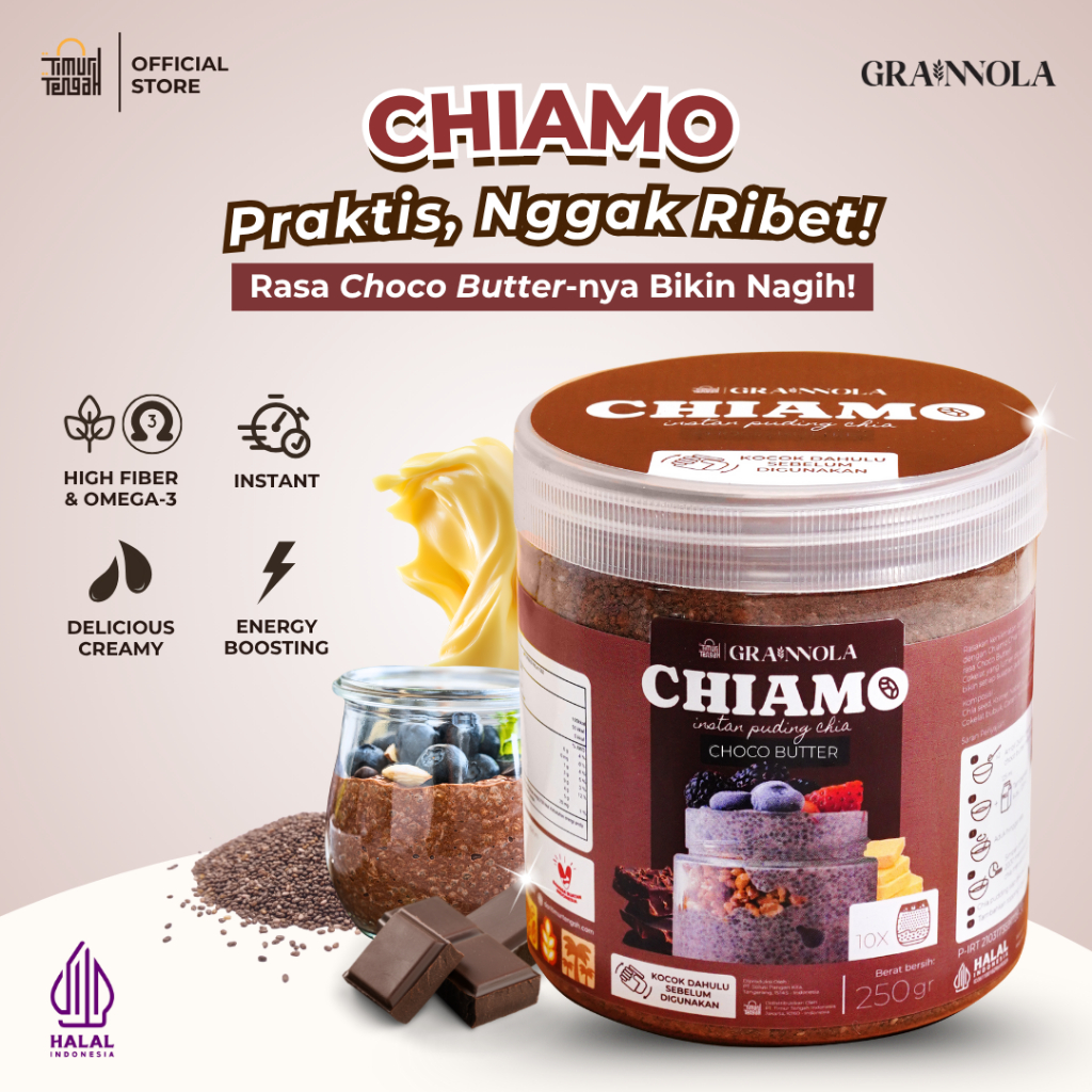

junaidi_fahmi - chiamo chia pudding instant choco butter 250g - puding instan rasa coklat mentega