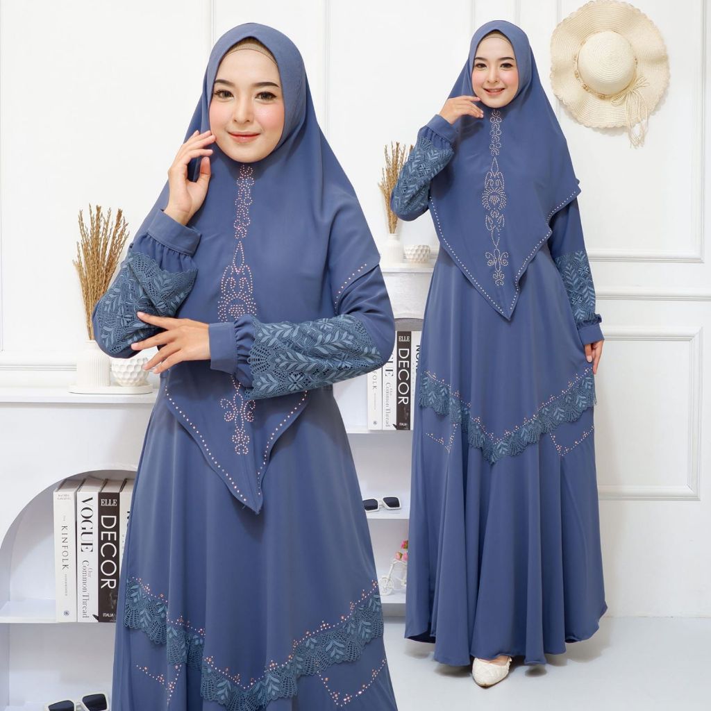 GAMIS SET HIJAB SYAR'I BUSUI BAHAN MONALISA PAYET PREMIUM GAMIS SYARI MEWAH CANTIK GAUN KONDANGAN PE