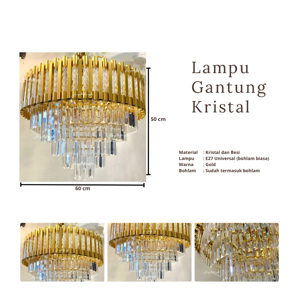 Lampu Gantung Kristal Mewah Modern 3