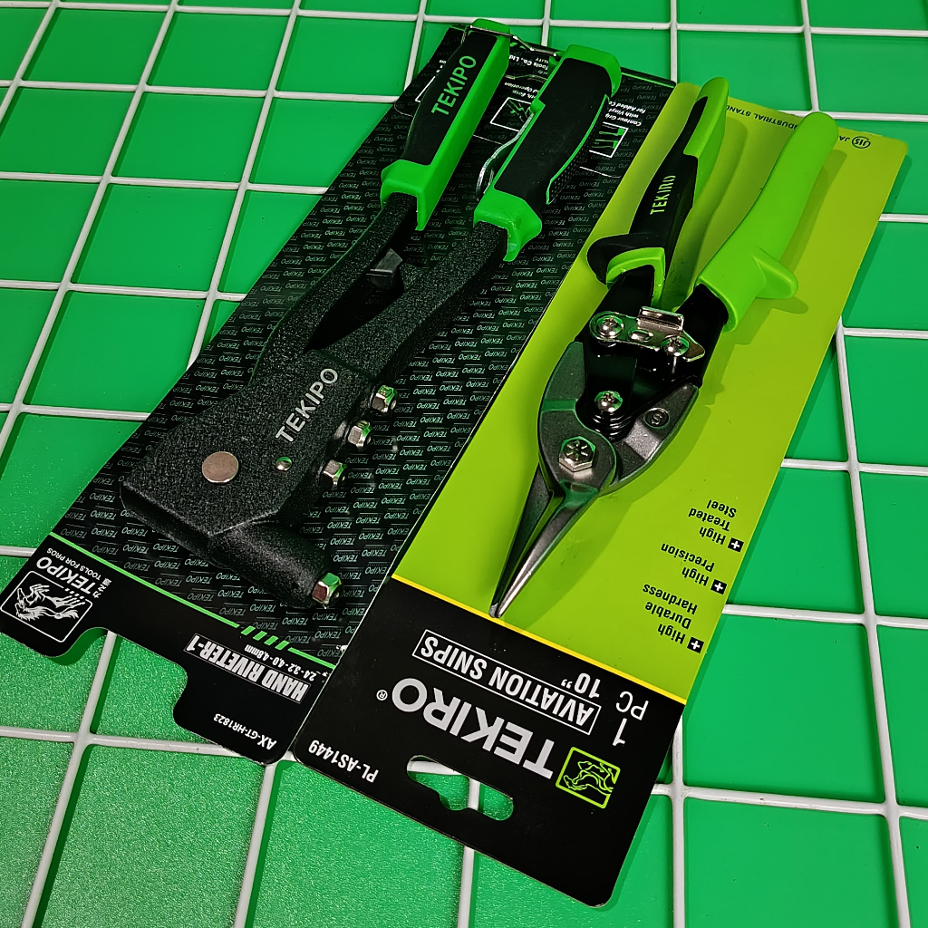 Paket 1 Set Tang Rivet Tekiro Original + Gunting Baja Ringan Holo 10"