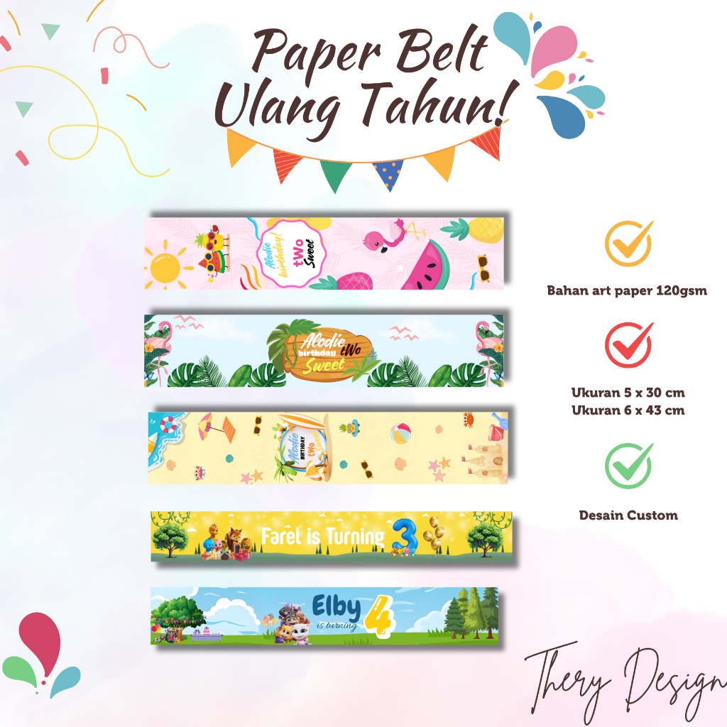 Paper Belt Ulang Tahun | Sabuk Bento Box | Paper Belt Bento