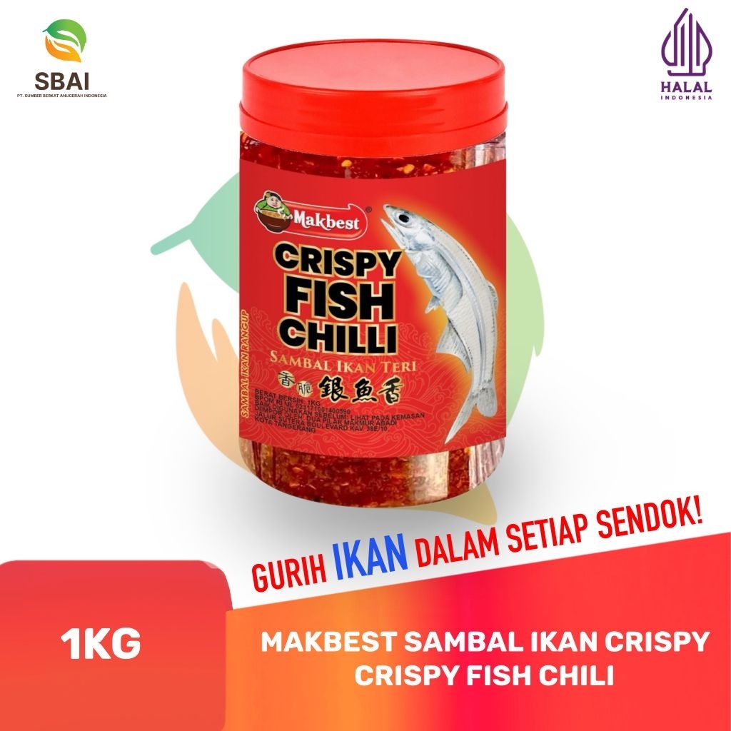 

Makbest Sambal Ikan Crispy 1kg Pedas, Halal, Gurih, Tahan Lama