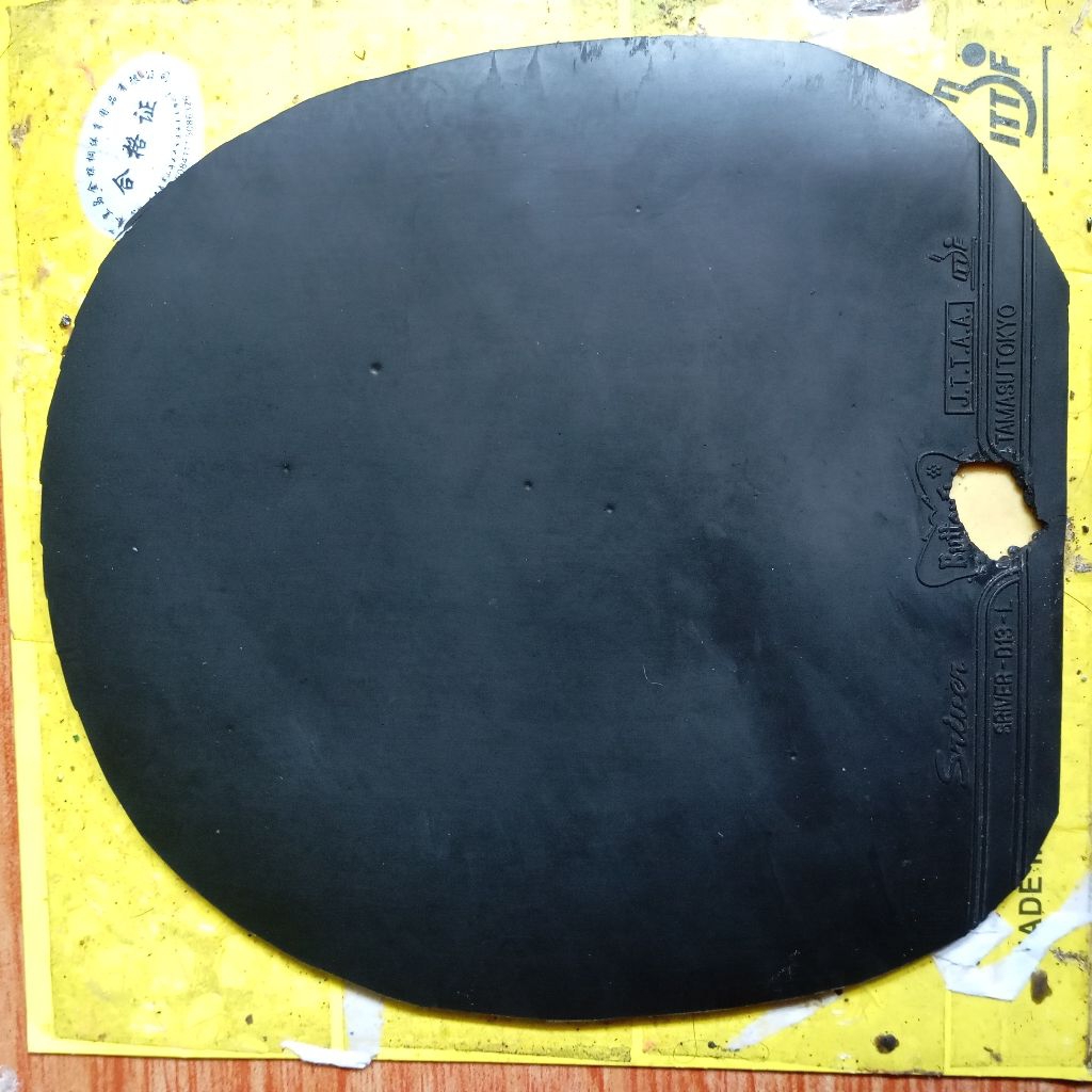 Butterfly Sriver D13 L Japan uk. 163x153mm karet tenis meja hitam bekas 85%