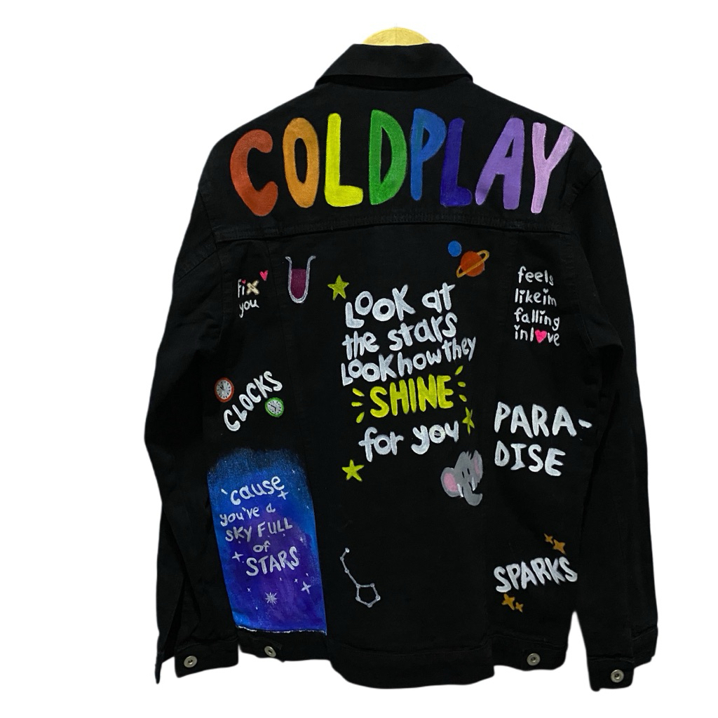 Jacket Jeans Coldplay Pria Wanita Jaket Tebal Unisex Hitam Distro