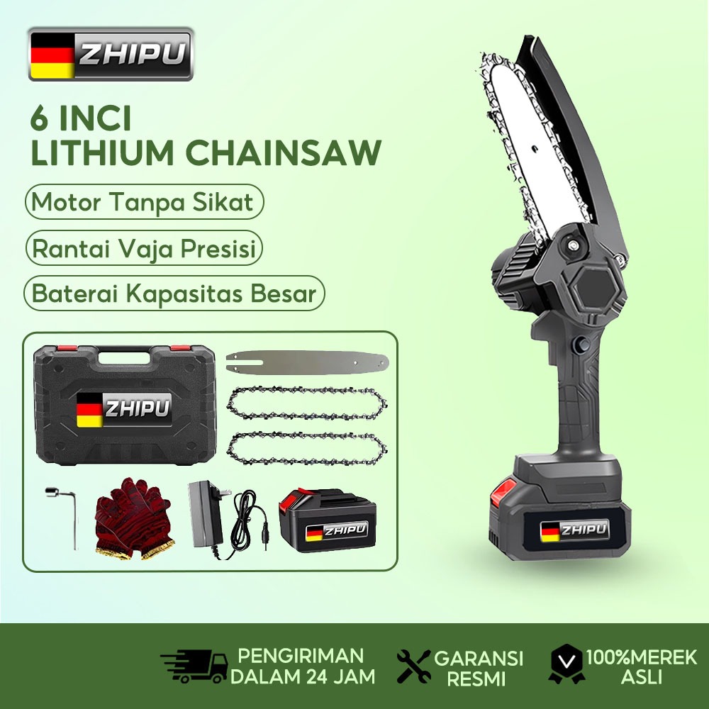 QH ZHIPU Gergaji listrik Gergaji baterai 6 inci Gergaji mesin mini 4inci Chainsaw mini Jigsaw