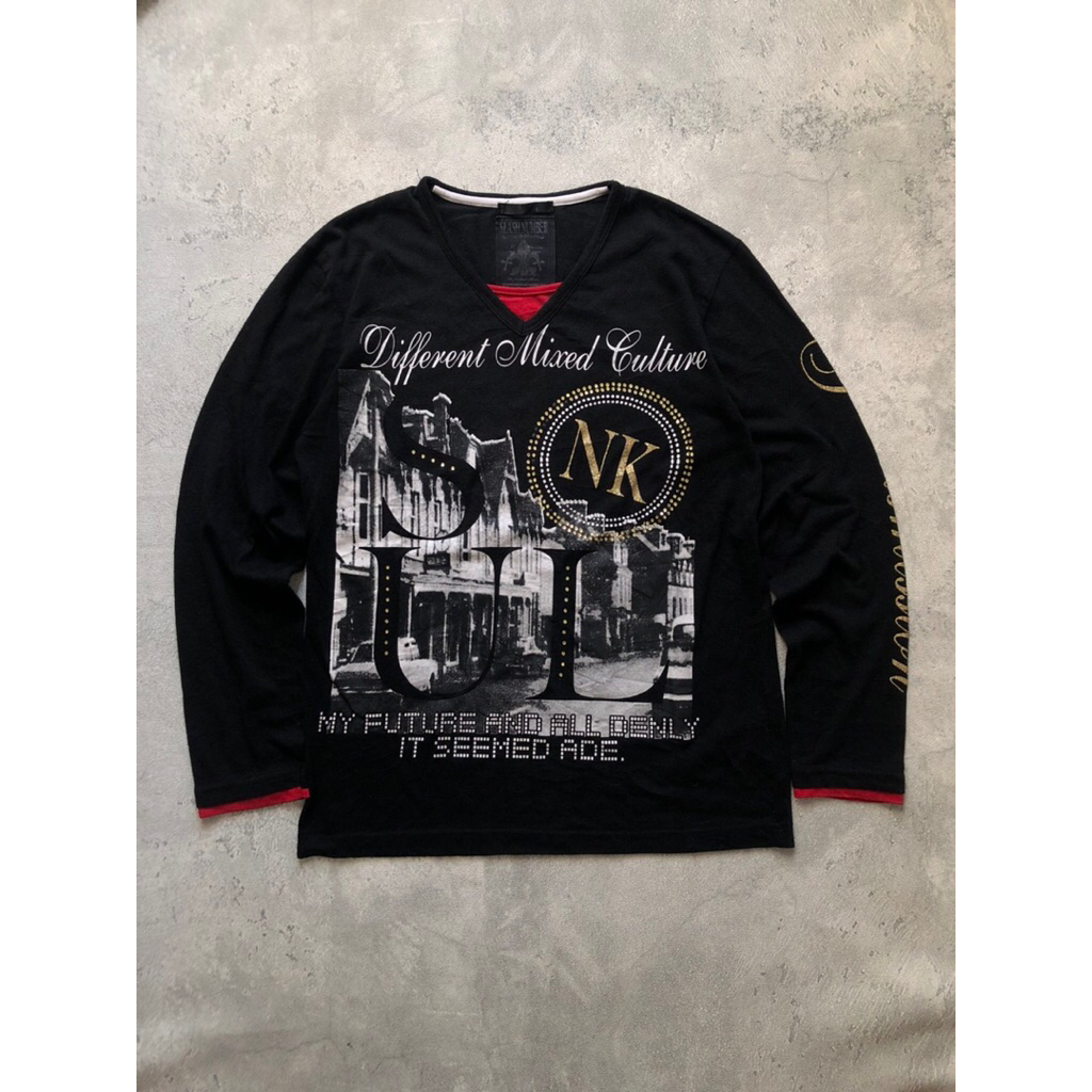 Slash Number NK Poem Grunge Style Longsleeve