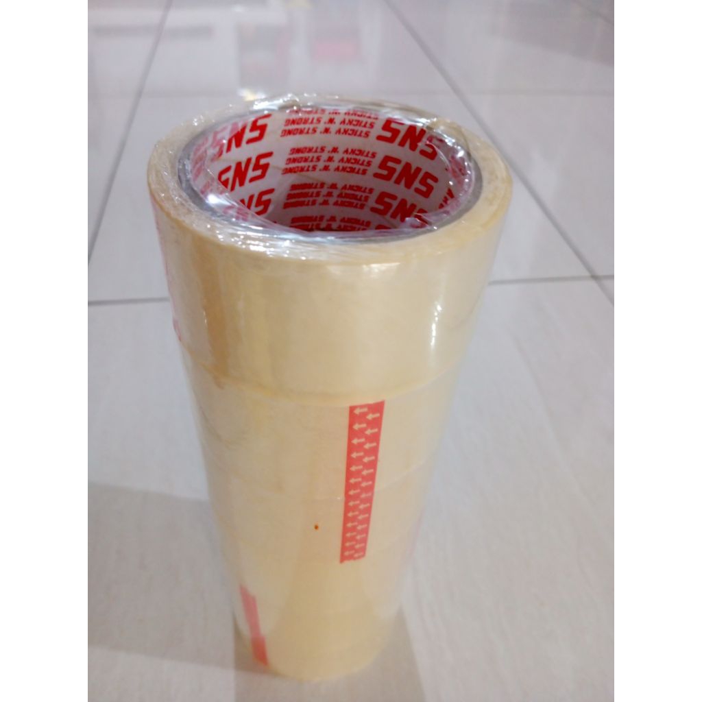 

Lakban bening (harga/pcs, atau 1 gulung kecil )72yard x 45mm x45mic